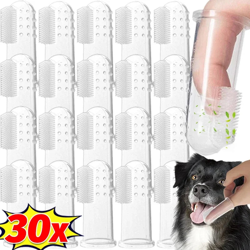 Soft Silicone Pet Finger Cots Toothbrushes Dog Brush Bad Breath Teeth Care Cleaning  Tool Cat Scrub Pet Tooth Cleaner Supplies