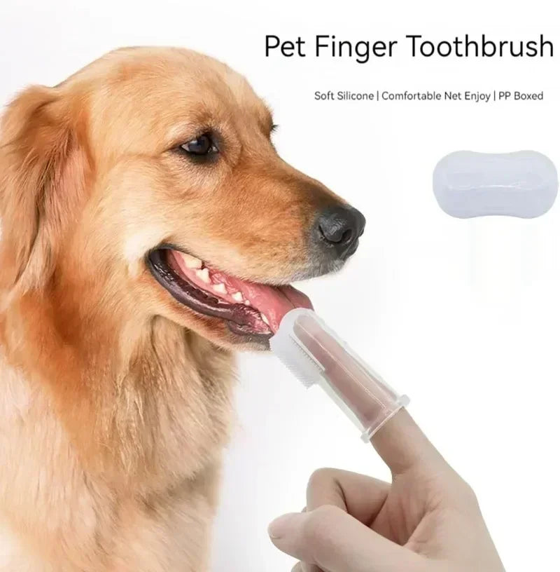 Soft Silicone Pet Finger Cots Toothbrushes Dog Brush Bad Breath Teeth Care Cleaning  Tool Cat Scrub Pet Tooth Cleaner Supplies