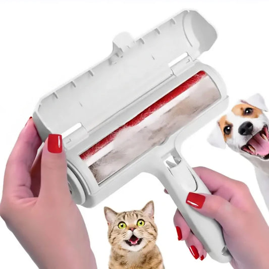 Portability Roller Pet Hair Remover 2-Way Reusable Lint Brush Plastics Furniture Dog and Cat Surface Hair Removal Tool